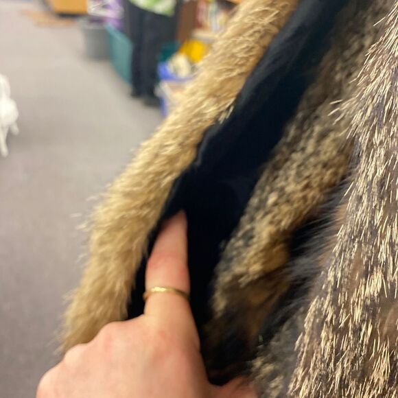 Vintage shawl for cover small brown and black - Picture 2 of 3